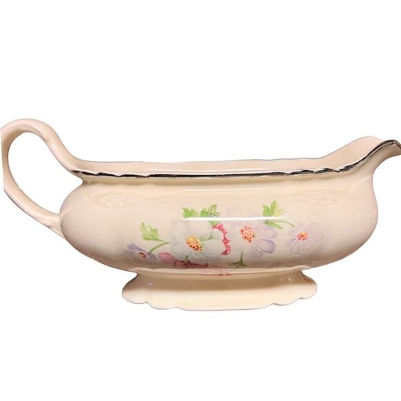 Homer Laughlin Virginia Rose Gravy Boat And Creamer - Picture 4 of 14